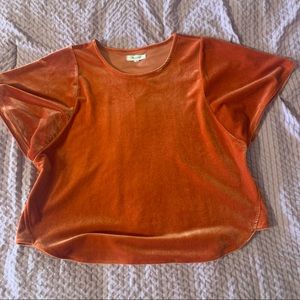 Orange Velvet Top